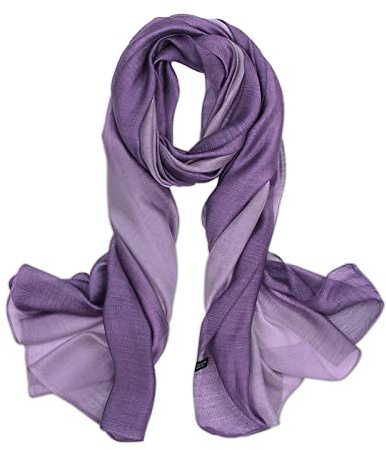 LumiSyne Seidenschal Damen Farbverlauf Baumwolle Leinen Seidentuch Mode Eleganten Leichte Weich Halstuch Sonnencreme Stola Ganzjährig
