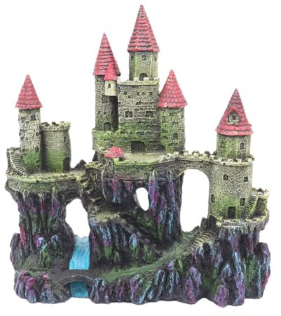 Ulifery Castle Aquarium-Dekoration, leuchtend, hohl, für Betta-Versteck (dunkel)