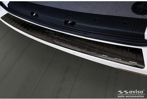Avisa 3D Karbon Heckstoßstangenschutz passgenau | kompatibel mit Volkswagen transporter T5 2003-2015 & T6 2015-2010 & T6.1 2020-2022 - Schwarz - Lange Version