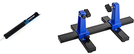 GEDORE Lötabsauger zum Entfernen von Lötresten, 22 cm, Schwarz/Blau & Goobay 51220 Verstellbarer Leiterplattenhalter/Platinenhalter/Robuster Lötständer Zur Befestigung von Platinen & Werkstücken