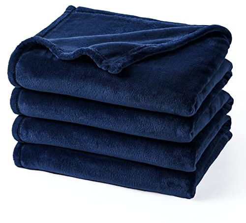 PHF Kuscheldecke Flauschig Fleecedecke 150x200cm - Oeko-Tex Weich Warm Wohndecke, Decke Blanket für Couch Sofa Bett, Tagesdecken & Kuscheldecken, Sofa überwurfdecke, Marine Blau