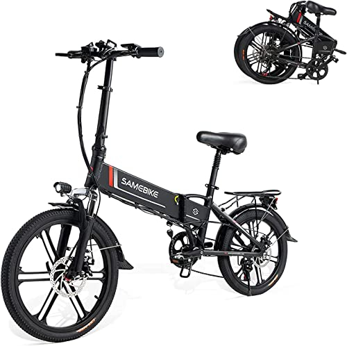 SAMEBIKE Elektro Klapprad,E Bike 20 Zoll,E-Folding Bike, 36V12AH/48V10.4AH ausziehbarer Baterrie, 7 Speed, tragbares E-Bike Klapprad ebike Herren e Bike Damen