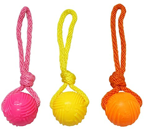3 Pack Goodboy Glow In The Dark Ball On Rope Dog Puppy Toy Ball Fetch Play Dark Nights