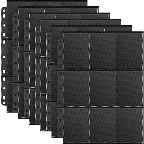 Sammelkarten Hüllen, Schwarz Sammelhüllen, 360 Pockets Sammelkarten, Doppelseitiges Leere Sammelmappe, Sammelkartenzubehör für Sammeln aller Arten von Karten (20 Seiten)