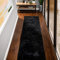 ORINOVA Teppich Läufer Schwarz Flauschig 60x300 cm Teppich Schlafzimmer Wohnzimmer Weich Waschbar Fellteppich Kunstfell Kurzflor Rechteckig