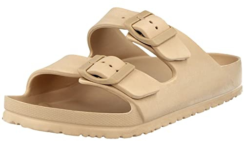 Yinka Shoes Sandales pour femmes à double boucle en EVA, nude, 44 EU