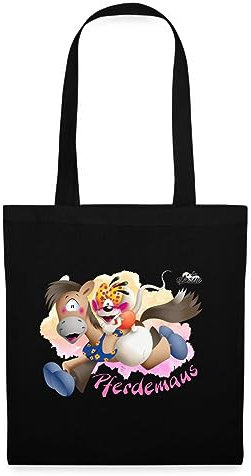 Spreadshirt Diddl Loupsily Und Diddlina Auf Tour Stoffbeutel, One size, Schwarz