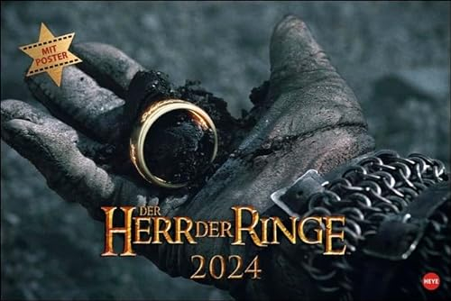 Der Herr der Ringe - Broschurkalender XL 2024 - Heye-Verlag - Wandkalender mit Poster - 45 cm x 30 cm (offen 45 cm x 60 cm)