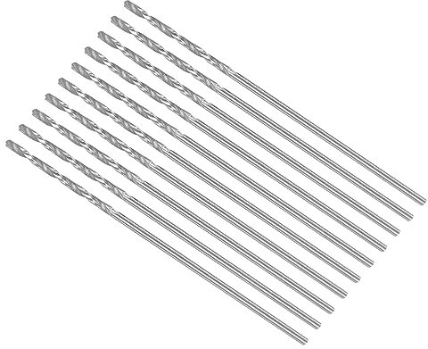 CoCud Micro Taladro Brocas, 0,8mm Diámetro 34mm Total Longitud, 6542 Alta Velocidad Acero Totalmente Rectificado Brocas Helicoidales - para Cobre Metal Madera, 10uds