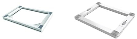 Meliconi Torre Slim L45 Kit Di Sovrapposizione In Tecnopolimero Per Lavatrice E Asciugatrice Slim + Meliconi Base Wash Pro, Base Lavatrice con Ruote Universale in Metallo, Portata 250 Kg, Bianco