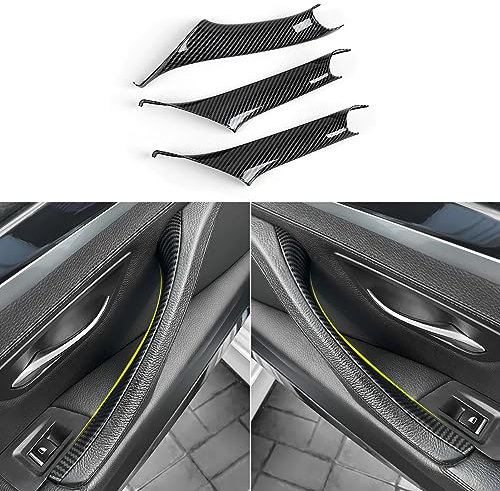 3PCS Auto Türgriff Innen Cover ABS Kohlefaser Kompatibel mit BMW 5er F10 F11 2011 2012 2013 2014 2015 2016 Türgriffabdeckungen Zubehör