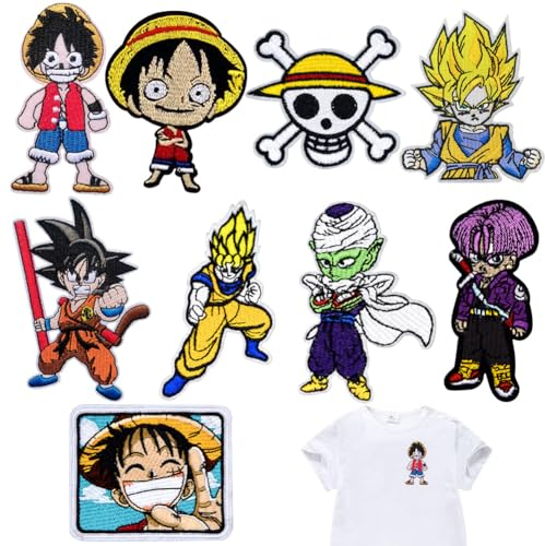 MEZHEN Patches Zum Aufbügeln One-Piece Bügelflicken Kinder DIY Aufnäher Applikation Flicken Zum Aufbügeln für Kleidung T-Shirt Jeans Taschen Flicken Patches