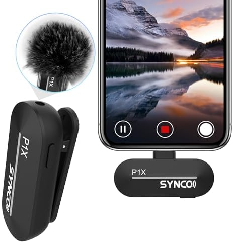 Microfono Lavalier Wireless USB-C, SYNCO P1XT Microfono Wireless per iPhone 16/15 Pro Max, Telefono Android Microfono da Bavero per Tiktok, YouTube, Streaming, Vlog, per dispositivi di Type-C