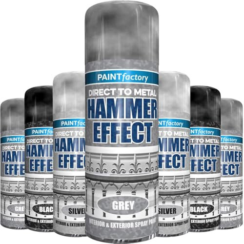 AlezyB 1 x Hammered Effect Grey Spray Paint 400ml, Use for Interior & Exterior Aerosol for Metal Wood and Plastic