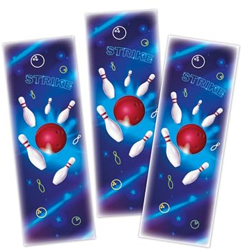 Lot de 12 marque-pages en papier - Cadeau pour anniversaire d'enfant, fête à thème, fête, événement, garçons, filles, école, maternelle, bowling fluo