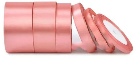 Satinband, 25 Yards, 6 mm, 10 mm, 15 mm, 25 mm, 38 mm, 50 mm, Schärpe, Geschenkschleife, handgefertigt, Basteln, Hochzeit, Party, Dekoration, Koralle, Breite 6 mm