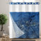 Ttincceer Rideau de Douche et Doublure Bleu sans Crochet Rideau de Salle de Bain Double Couches en marbre Bleu foncé avec Doublure encliquetable Rideau de Douche Moderne sans Crochet 180x188cm