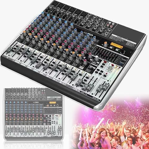 PLABNK Mixers Audio 8 Channel, Mixer Amplifier/Dj Mixer Board, Low Noise, Built-in Stereo Usb/audio Interface, 3-band Equalization, with 16 Kinds of Reverb Sound Mixers, for Speakers,A