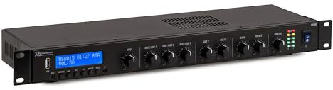Power Dynamics C90 Reproductor Multimedia Profesional Bluetooth con Dab+ y USB - Entradas de micrófono y línea, Salidas XLR/RCA con Amplificador Multimedia Ideal para Espacios comerciales