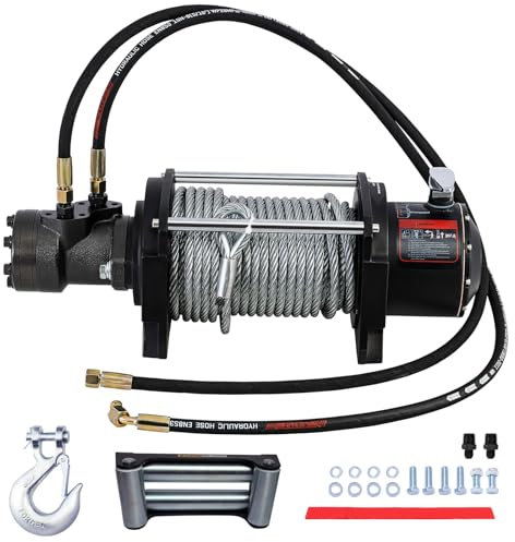 CXRCY Cabrestante hidráulico de 2/5 x 78 pulgadas, motor BMR80, relación de transmisión 36:1, ideal para luchadores, remolques y reacondicionamiento de vehículos (1550 libras)