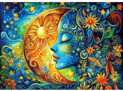 Mondgesicht Puzzle für Erwachsene 1000 Teile, Puzzle für Erwachsene Puzzle inklusive Natur Jigsaw Puzzles Spielzeug für Männer Frauen Ältere Senioren