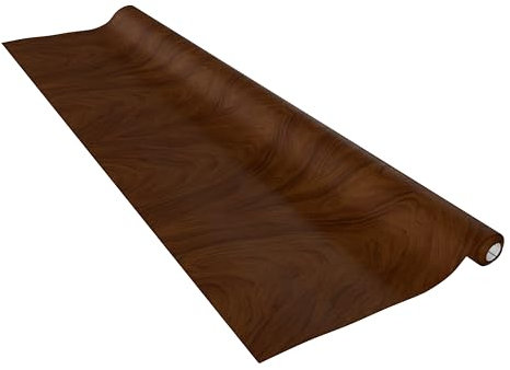 Vénilia Klebefolie Deco Standard, Walnuss dunkel Holzoptik, 67,5 cm x 2 m, selbstklebende Möbelfolie, Dekofolie, Küchenfolie, Tapete, PVC ohne Phthalate, Made in EU
