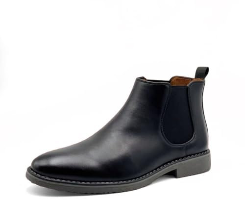 Finishing & Sewing Men's Chelsea Boots, Smart Casual Slip On Ankle Boots (Blockabsatz, Erwachsene, Herren, 45, Numerisch, EU Schuhgrößensystem, M)
