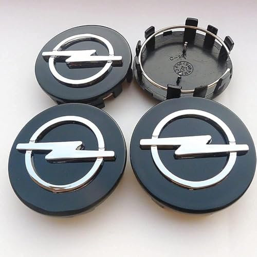4 Stück Nabendeckel für Opel Corsa D 5-Door 2011-2014,Radnabenkappen,Felgendeckel,Radkappen Set,Logo Radnabenkappen,Auto Nabenkappen,60 mm,Black-50mm