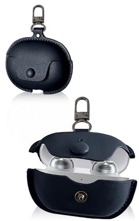 Protective cover for Technics EAH-AZ100 Wireless Earbuds, Soft PU Leather Case cover with Shockproof & Scratch-resistant & Business style, Blue