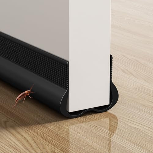 Boudin De Porte, Bas de Porte Isolant, Le Joint de Porte, Isolant Phonique Thermique Bande d'étanchéité Anti Bruit Poussière Stop à l'air Froid Anti Souris Fourmi Cafard Insectes(Noir)