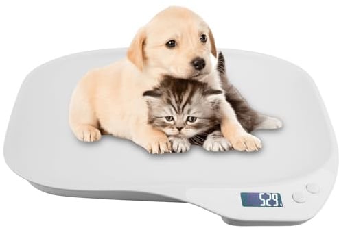 Tierwaage für Kleine Tiere, 15kg Digitale Kleine Tierwaage(g/oz/lb/ml), Küche Elektronische Futterwaage für Gemüse Obst, Gewichtswaage für Kätzchen Welpen Hamster Vögel Kaninchen Haustiere