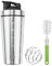 Shaker à Protéines en Acier Inoxydable Bouchon Étanche Double Échelle + Bille d'Agitation Durable et Conçu pour le Fitness