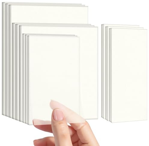 600 Blätter Transparente Haftnotizen,Wasserdicht und Leicht zu Beschreiben Transparent Sticky Notes,Wiederbeschreibbar Durchsichtige für Schulsachen,Schule,Büro,Hause - Vier Größen