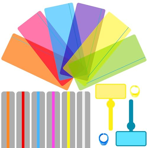 Ysimple 16 Stk Lesestreifen Set, Farbige Leselineale mit Fingertracker | Legasthenie Überlagerungslineal Lesehilfe Kinder, Dyslexie Lesehilfe, für Schule, Legasthenie, Konzentration, Leseförderung