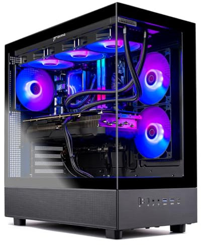 Skytech Gaming Azure 3 Desktop PC, Ryzen 7 7800X3D 4.2 GHz (5GHz Turbo), NVIDIA RTX 5060 Ti 16GB, 1TB Gen4 NVMe SSD, 32GB DDR5 RAM 6000 RGB, 650W Gold PSU, 360mm ARGB AIO, Wi-Fi, Win 11