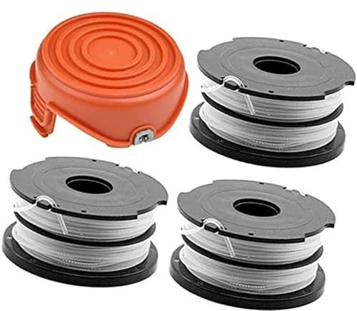 Pizgear Replacement Kit, for Black Decker Strimmer GL675 GL680 GL685 GL686 GL687 GL690 1 Cover Cap, 3 Spool Line Lawn Mower Spool