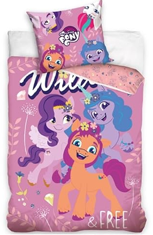 Carbotex My Little Pony Wendebettwäsche Set für Kinder, Jugendliche und Erwachsene 135x200/80x80cm MLP213001