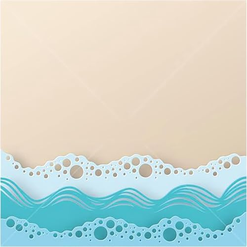 Ocean Beach Wave Metal Cutting Dies Set,Summer Stencil and Embossing Templates for DIY Scrapbooking,Beach Theme Craft Dies, Decorative Gift Art Supplies,Cardmaking and Die-Cutting Tools