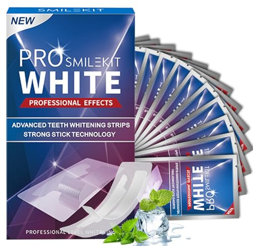 28 Stück Zahnaufhellungsstreifen, Zahnaufhellung Whitening Strips, Nicht empfindliche Zahnaufhellung, Diskretes Tragen, Einfache Handhabung, Für Zu Hause