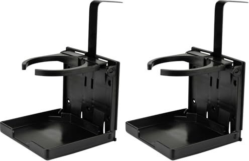 CARTREND Auto Getränkehalter klappbar Dosenhalter Flaschenhalter Trinkhalter Becherhalter für Lüftung mit Klemmbügel, schwarz (Packung mit 2)