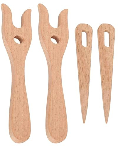 GTYHH Juego De Tenedores para Tejer De Madera De 2 Piezas, Tenedores para Tejer Creativos, Herramientas De Bricolaje Hechas A Mano, Adecuadas para Pulseras Y Collares.