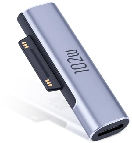 RUIZHI USB C zu Surface Adapter 15V 3A Typ C Buchse zu Surface Male Kompatibel mit Surface Pro 7/6/5/4/3, Surface Laptop 3/2/1, Surface Go, Surface Book 1