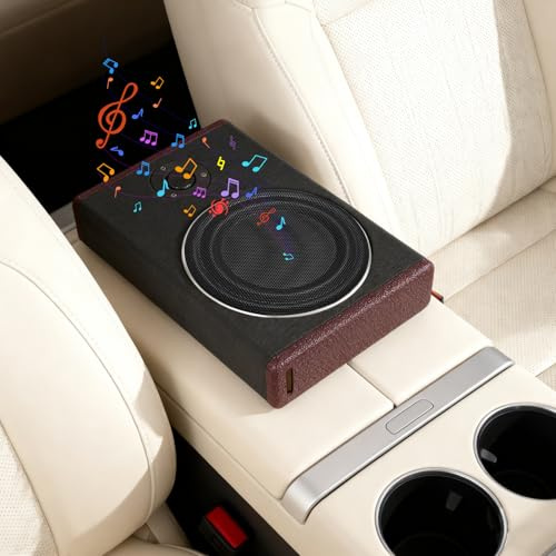 Subwoofer Bil High Power Pure Bass understol, bil subwoofer med strömförsörjning, subwoofersystem med höga tonhöjder 600 W, billjud-subwoofer för bil/lastbil, 37 x 25 x 7,5 cm