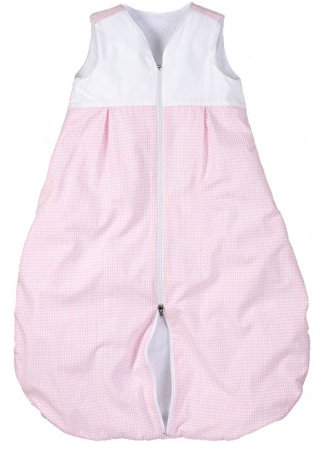 wellyou, Kinder-Baby-Schlafsack, mit Frottee gefüttert, rosa-weiß Vichykaro, für Mädchen, Größe 74-98