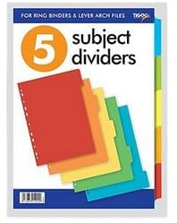 Tiger A4 5 part subject dividers - manilla card