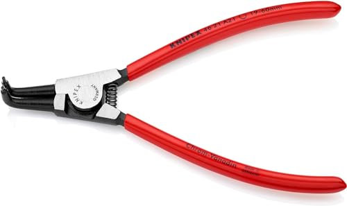 Knipex Pinza per Anelli di Sicurezza per Anelli di Sicurezza Esterni Su Alberi Bonderizzata Nera, Rivestiti in Resina Sintetica 170 Mm (Confezione Self-Service/Blister) 46 21 A21 Sb