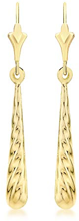 CARISSIMA Damen-Ohrhänger 9 Karat 375 Gelbgold Twist Detail Slim Drop 1.56.2019