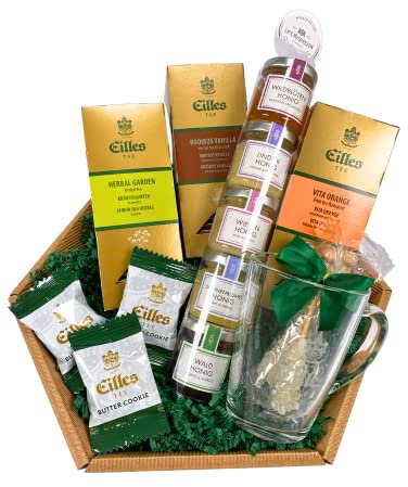 EILLES Tee Geschenkkorb mit Teeglas und feinstem Honig