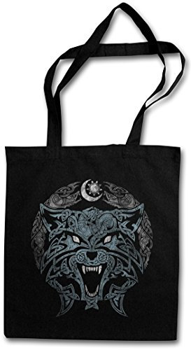 Urban Backwoods Celtic Tribal Wolf Hipster Bag Beutel Stofftasche Einkaufstasche