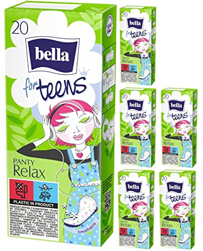 bella for teens Slipeinlagen Relax: speziell auf die Bedürfnisse sehr junger Frauen abgestimmt, 6er Pack (6 x 20 Stück)